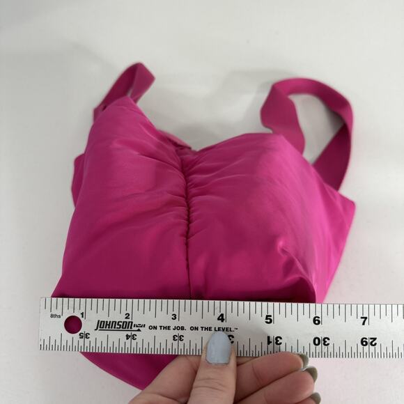 COS Padded Shopper Bag Womens One Size Pink Quilted Puffy Shoulder Small Purse - Picture 13 of 16